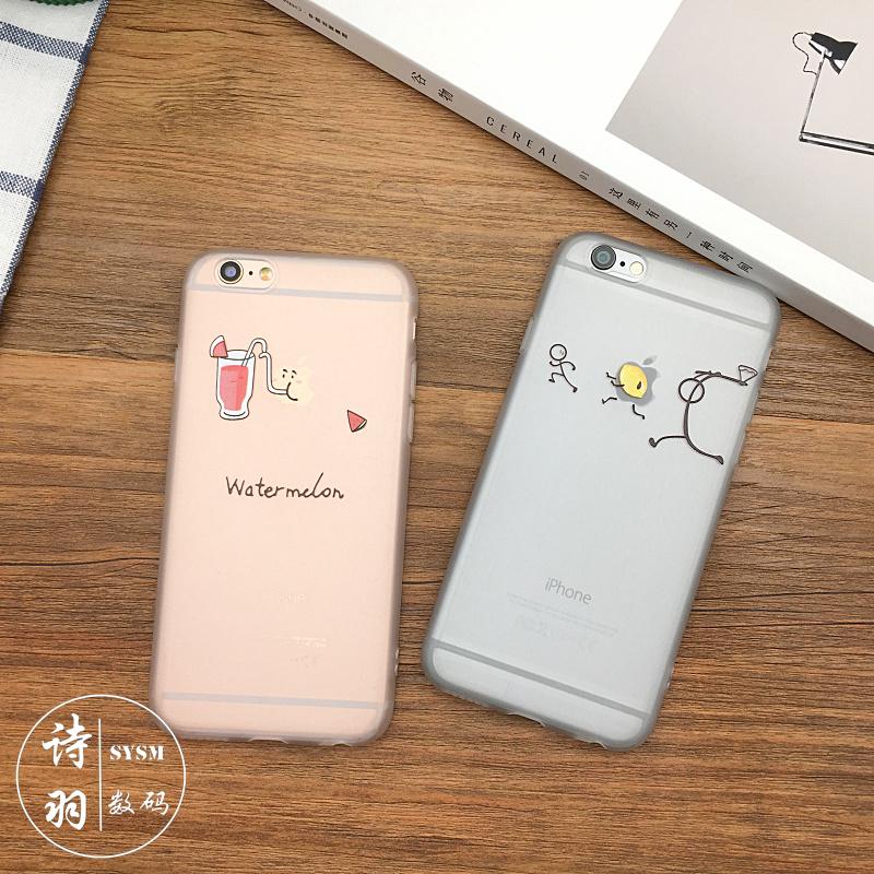 iPhone6s手机壳苹果6/7plus外壳韩式小清新硅胶6p透明磨砂保护套