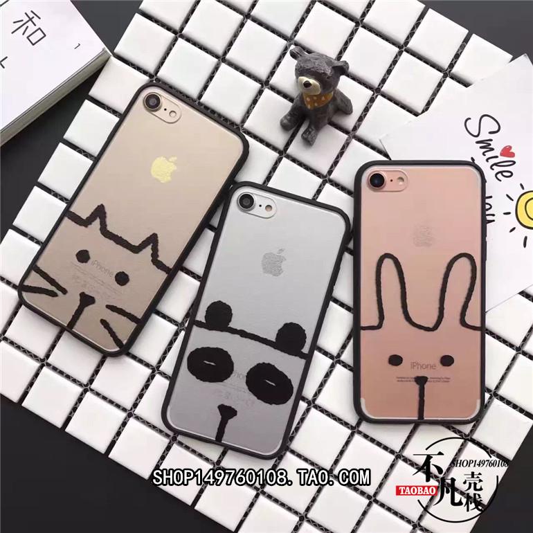可爱卡通动物 苹果6手机壳iPhone7/6s/plus软壳创意个性透明女款