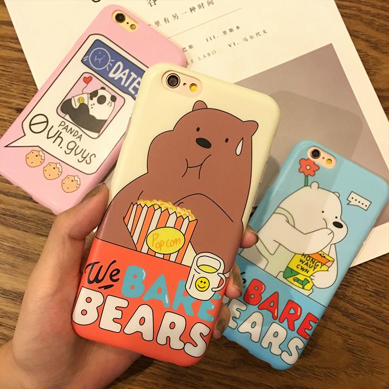 咱们裸熊iphone6s手机壳磨砂硅胶软壳卡通苹果7plus手机壳