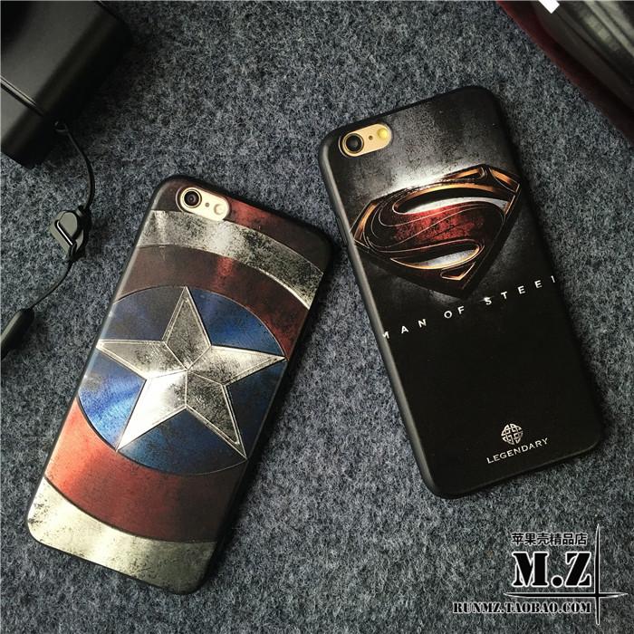 超薄美国英雄队长iPhone7手机壳6s苹果7plus硅胶套5s超人潮牌男生