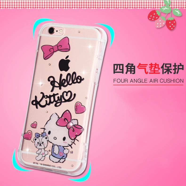 Hello Kitty iPhone6plus小蛮腰手机壳卡通苹果6s水钻防摔软壳女