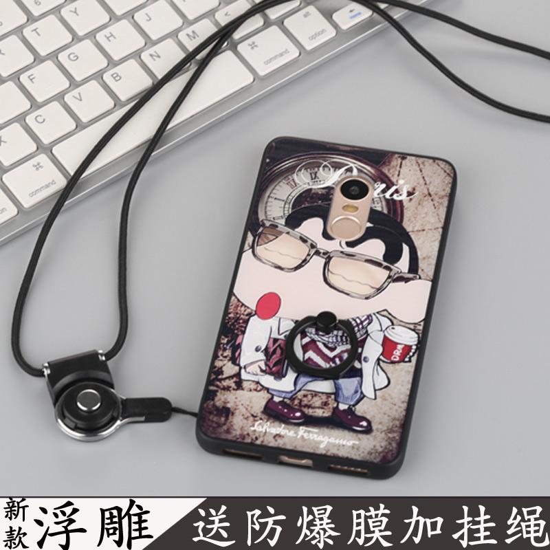红米note4手机壳 保护套小米note4男女款潮5.5寸硅胶硬挂绳指环扣