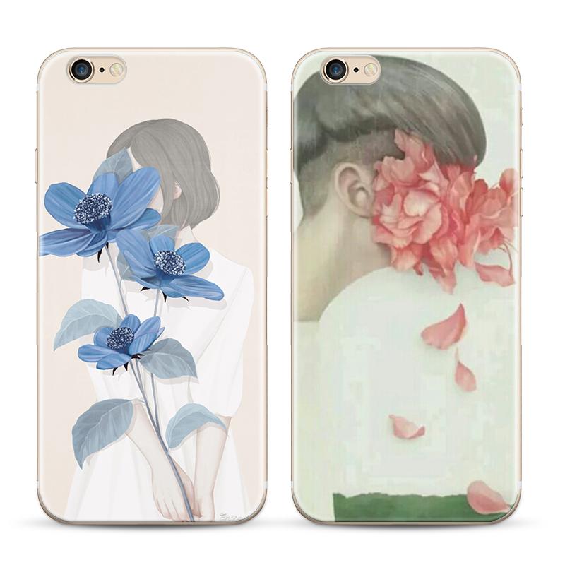 iPhone6/S/Plus/5s/苹果手机壳日韩插画文艺硅胶小清新全包保护套