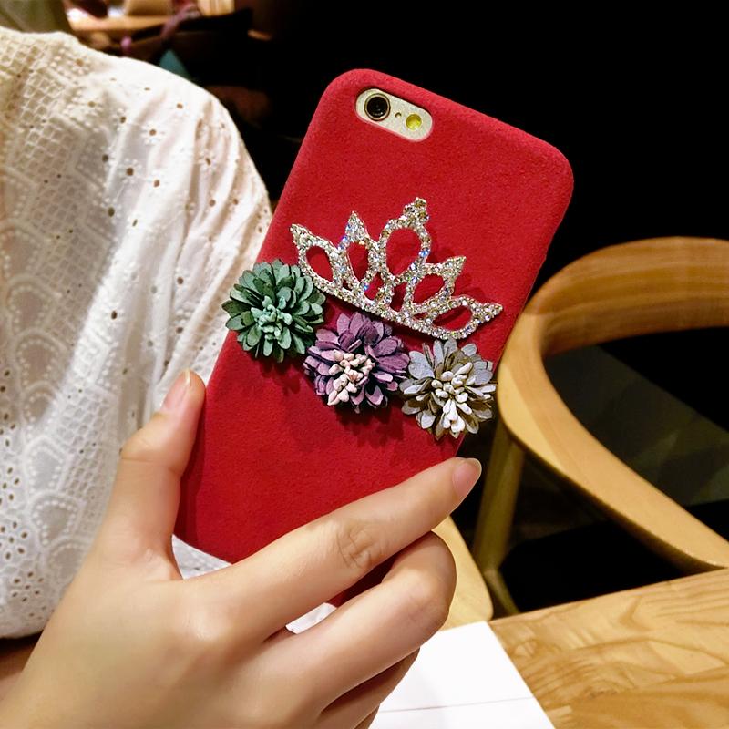iphone6S手机壳潮牌韩国苹果7plus手机壳皇冠花朵女款7防摔硅胶套