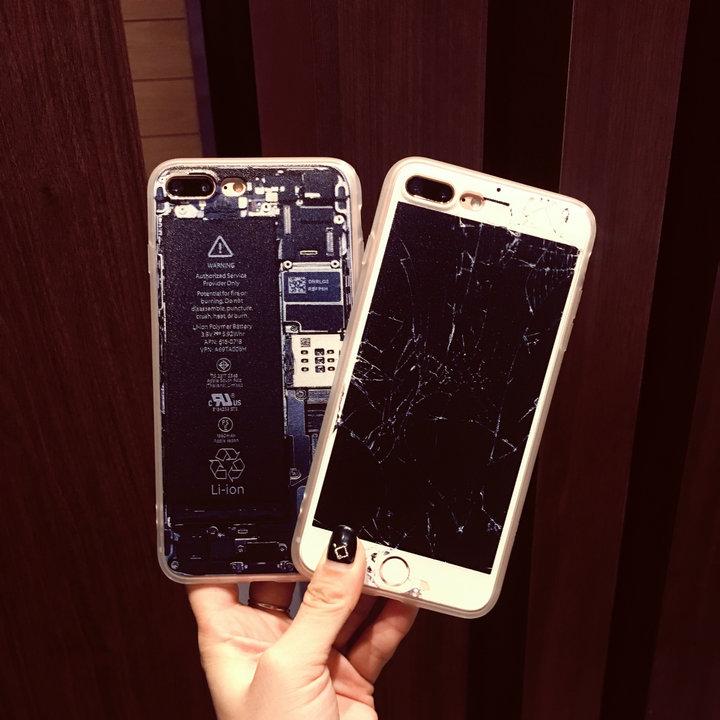 iphone7plus恶搞配件创意苹果5se拆机内部电路板手机壳苹果6splus