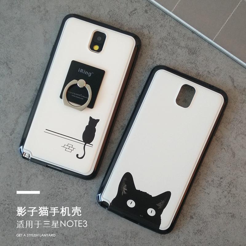 可爱猫咪三星note3手机壳指环支架note4软硅胶边保护套防摔潮男女