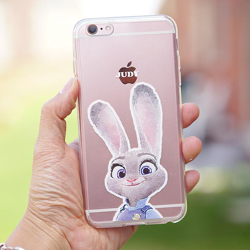麦芽创意 疯狂动物城苹果6s手机壳iphone6 plus透明朱迪防摔软壳