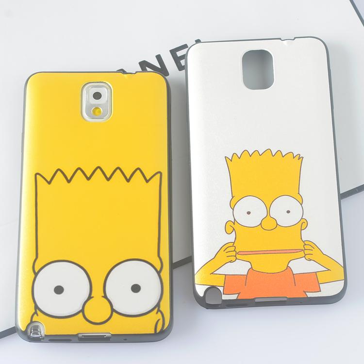 三星note3手机壳note4全包防摔硅胶保护套note5辛普森蚕丝纹卡通
